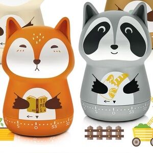 Cute Kitchen Timer Animals, Fox and Raccoon,kitchen accessories, new